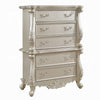 Bowe Tall Dresser Chest, 5 Drawer, Scrolled Champagne Gold Wood Finish