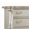 Bowe Tall Dresser Chest 5 Drawer Scrolled Champagne Gold Wood Finish BM324394
