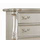 Bowe Tall Dresser Chest 5 Drawer Scrolled Champagne Gold Wood Finish BM324394