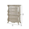 Bowe Tall Dresser Chest 5 Drawer Scrolled Champagne Gold Wood Finish BM324394