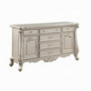 Bowe Wide Dresser Chest, 6 Drawers 2 Doors, Champagne Gold Wood Finish