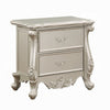 Bowe Nightstand, 2 Drawers, Scrolled Accent 32" Champagne Gold Wood