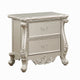 Bowe Nightstand, 2 Drawers, Scrolled Accent 32" Champagne Gold Wood