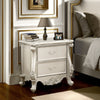 Bowe Nightstand, 2 Drawers, Scrolled Accent 32" Champagne Gold Wood