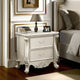 Bowe Nightstand, 2 Drawers, Scrolled Accent 32" Champagne Gold Wood