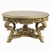 Rexx Dining Table Ornate Rococo Inspired Carvings Round 64’’ Gold BM324400