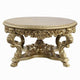 Rexx Dining Table Ornate Rococo Inspired Carvings Round 64’’ Gold BM324400