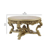 Rexx Dining Table Ornate Rococo Inspired Carvings Round 64’’ Gold BM324400