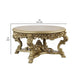 Rexx Dining Table Ornate Rococo Inspired Carvings Round 64’’ Gold BM324400