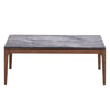 Evis Coffee Table Rectangular 47’’ Gray Faux Stone Top Brown Wood BM324403