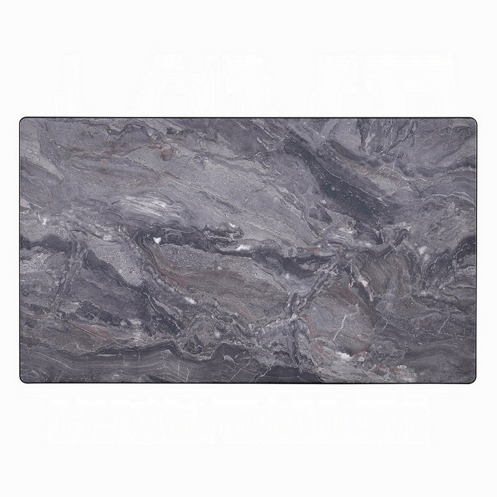 Evis Coffee Table Rectangular 47’’ Gray Faux Stone Top Brown Wood BM324403