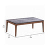 Evis Coffee Table Rectangular 47’’ Gray Faux Stone Top Brown Wood BM324403