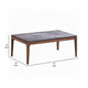 Evis Coffee Table Rectangular 47’’ Gray Faux Stone Top Brown Wood BM324403