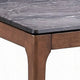 Evis Side End Table 24’’ Square Gray Faux Stone Top Walnut Brown Wood BM324404