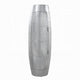 Barrel Shape Bar Cabinet 71 ’ Tall Contemporary Oblong Silver Metal BM324406