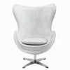 Bran Accent Chair with Swivel Riveted Metal White Top Grain Leather BM324408