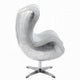 Bran Accent Chair with Swivel Riveted Metal White Top Grain Leather BM324408