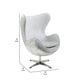 Bran Accent Chair with Swivel Riveted Metal White Top Grain Leather BM324408