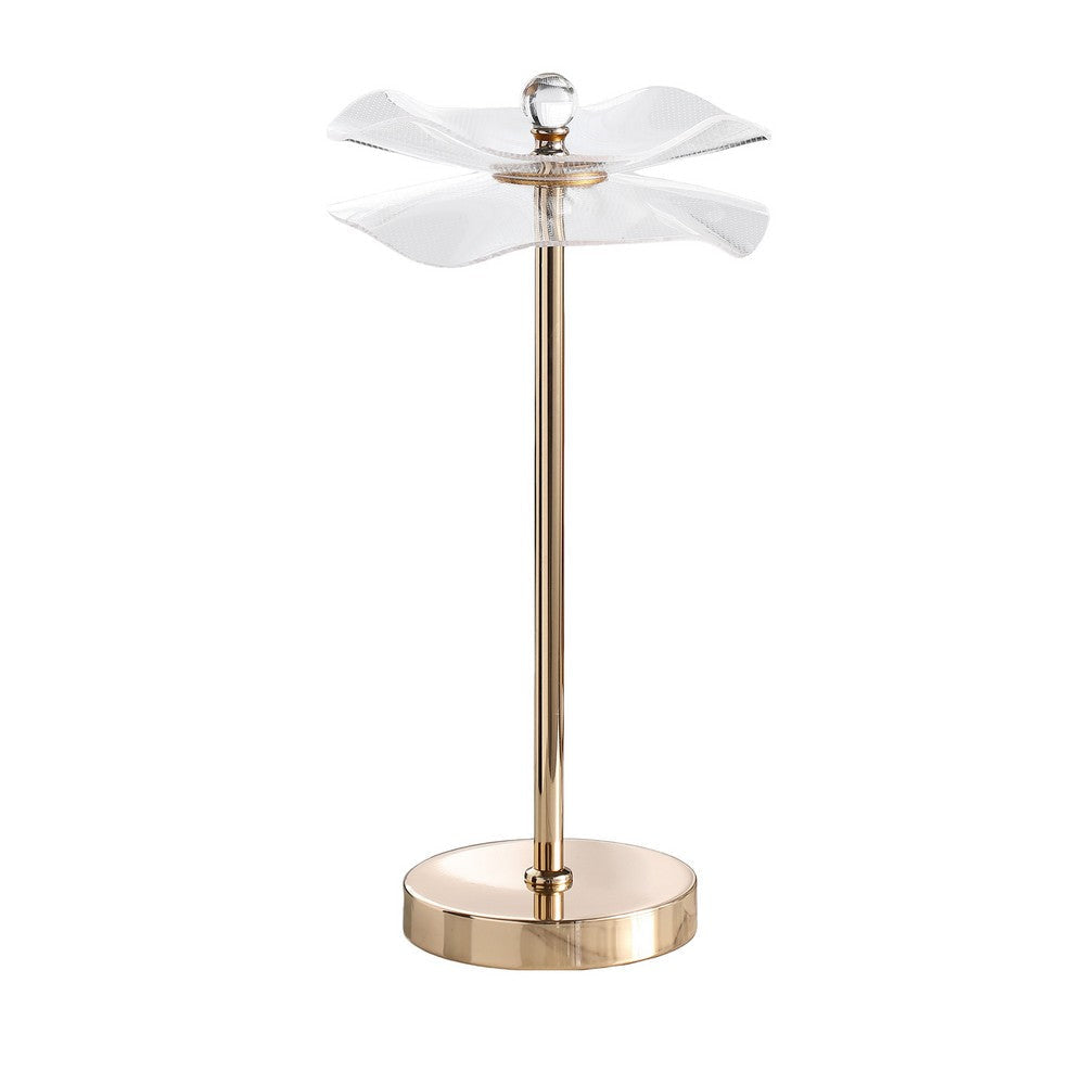Accent Table Lamp LED Lotus Shape Acrylic Copper Gold Finish 18’’ BM324411