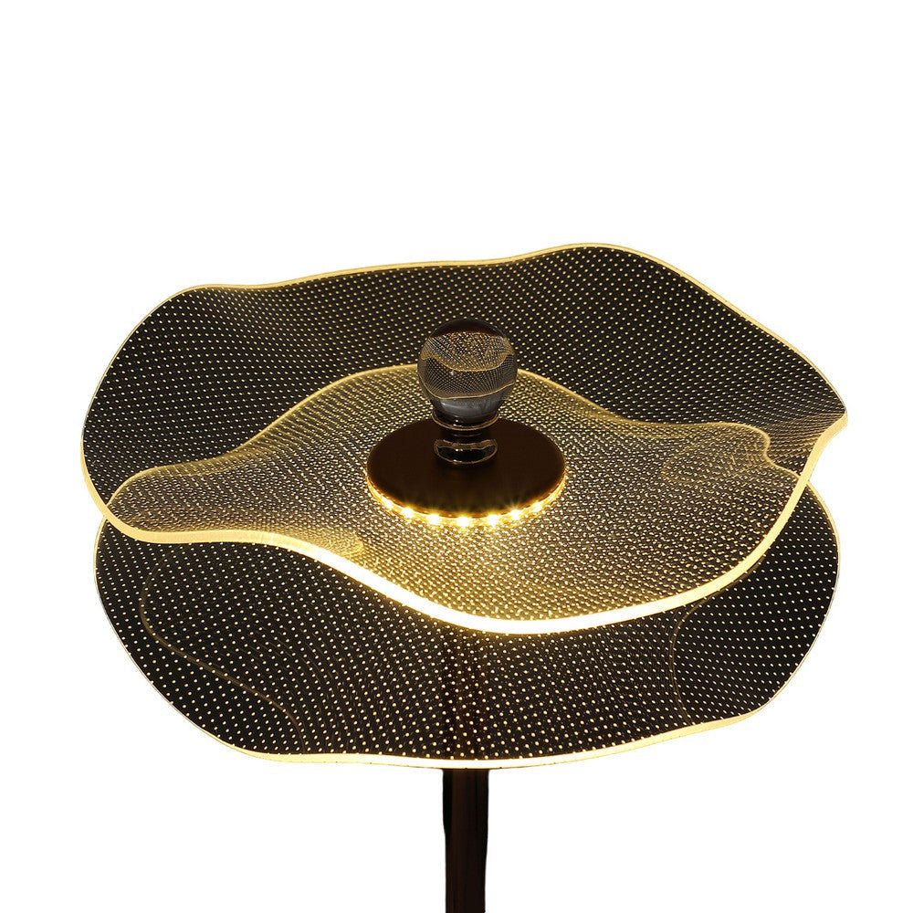 Accent Table Lamp LED Lotus Shape Acrylic Copper Gold Finish 18’’ BM324411