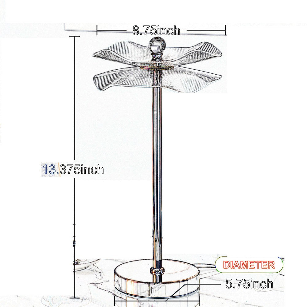 Accent Table Lamp LED Lotus Shape Acrylic Copper Gold Finish 18’’ BM324411