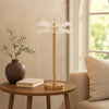 Accent Table Lamp, LED, Lotus Shape Acrylic Copper Gold Finish, 18"