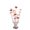 Accent Table Lamp LED Red Roses Trumpet Crystal Vase Chrome 21’’ BM324413