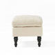 Ottoman, Pillow Top Cushion, 29x18 Rectangular Tufted Ivory Fabric