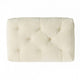 Ottoman, Pillow Top Cushion, 29x18 Rectangular Tufted Ivory Fabric