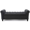 Shawn Storage Bench with Rolled Arms 50 Inch Button Tufted Dark Gray BM324421