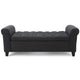 Shawn Storage Bench with Rolled Arms 50 Inch Button Tufted Dark Gray BM324421