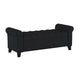 Shawn Storage Bench with Rolled Arms, 50 Inch Button Tufted Dark Gray