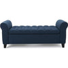 Shawn Storage Bench with Rolled Arms, 50" Button Tufted, Dark Blue