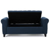 Shawn Storage Bench with Rolled Arms, 50" Button Tufted, Dark Blue