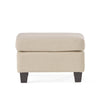 Ottoman, Beige Linen, 18x24 Cushioned Seat, Brown Birch Wood Legs