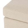 Ottoman, Beige Linen, 18x24 Cushioned Seat, Brown Birch Wood Legs
