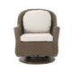 Kaia Outdoor Swivel Accent Chair Set of 2, Rattan Wicker Weave, Beige