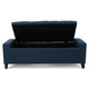 Storage Ottoman Bench 51 Inch Deep Button Tufted Dark Blue Fabric BM324427