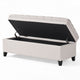 Rhya Storage Bench Ottoman, 50 Inch Seat, Button Tufted Gray Fabric