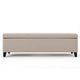 Storage Bench Ottoman, Ivory, 51" Cushioned Seat, Birch Wood Legs