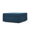 Low Accent Ottoman with Storage 31 Inch Square Tufted Navy Blue BM324432