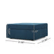 Low Accent Ottoman with Storage, 31 Inch Square, Tufted Navy Blue
