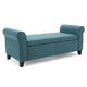 Shawn Storage Bench, 50 Inch, Rolled Arms, Solid Wood, Dark Teal Blue