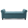 Shawn Storage Bench 50 Inch Rolled Arms Solid Wood Dark Teal Blue BM324433