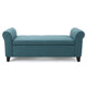Shawn Storage Bench 50 Inch Rolled Arms Solid Wood Dark Teal Blue BM324433