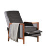 Ryka Push Back Recliner Chair Birch Wood Gray Channel Stitching BM324434