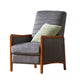 Ryka Push Back Recliner Chair, Birch Wood, Gray Channel Stitching