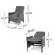 Ryka Push Back Recliner Chair, Birch Wood, Gray Channel Stitching