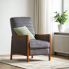 Ryka Push Back Recliner Chair, Birch Wood, Gray Channel Stitching
