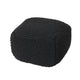 Alen Ottoman Cube Pouf, 21" Handcrafted Boho Dark Gray Knitted Cotton